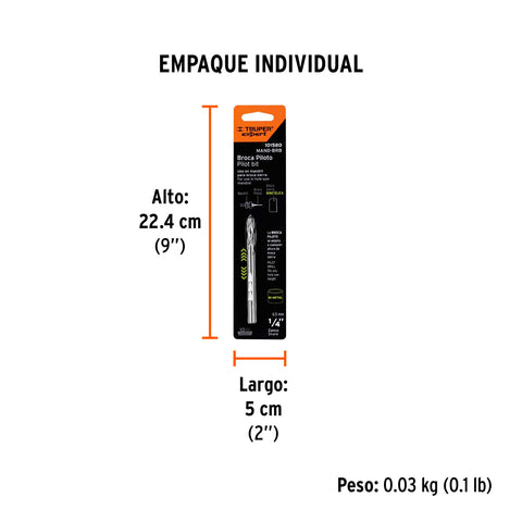 Broca piloto de 1/4' para brocasierras bimetálicas, Expert | MAND-BRB | 101580