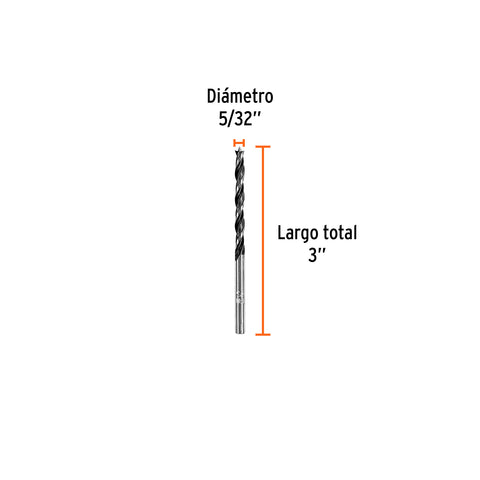 Broca con punta centradora para madera 5/32', TRUPER | BM-5/32 | 101627