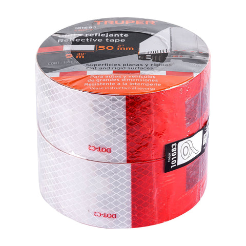 Rollo de 9 m x 2' de cinta reflejante de PVC, Truper | CIREF-9 | 101683