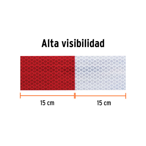 Rollo de 9 m x 2' de cinta reflejante de PVC, Truper | CIREF-9 | 101683