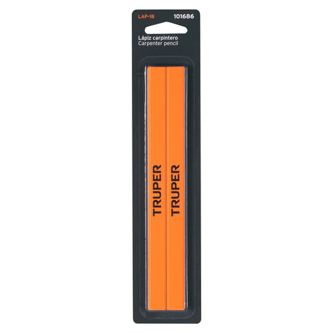 Blíster con 2 lápices de 18 cm para carpintero, Truper | LAP-18 | 101686