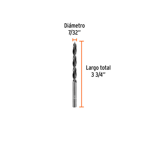 Broca con punta centradora para madera 7/32', TRUPER | BM-7/32 | 101690