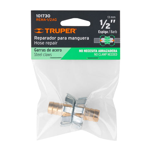 Reparador de aluminio 1/2', tipo garra para manguera | REMA-1/2AG | 101730