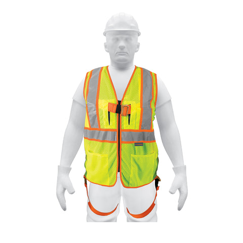 Chaleco de seguridad para arnés, alta visibilidad, verde | CHS-700VA | 101771