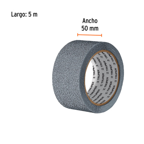 Rollo de 5 m cinta antiderrapante 50mm gris p/áreas húmedas | CIAH-25G | 101773
