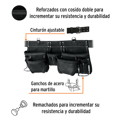 Porta herramientas de carnaza, 15 compartimentos, Expert | POHE-11CX | 101786