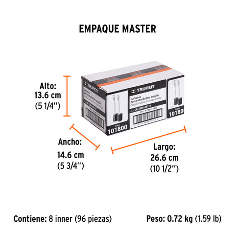 Bolsa con 2 carbones de repuesto para ESM-45110, TRUPER | CB-ESM-45110 | 101800