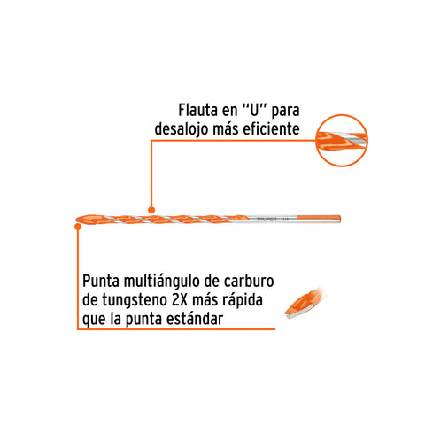 Broca multimaterial 1/4 x 6', Truper | BMC-1/4X6 | 101806