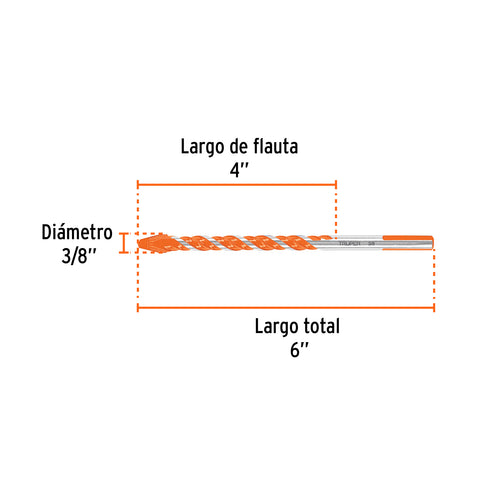 Broca multimaterial 3/8 x 6', Truper | BMC-3/8X6 | 101808