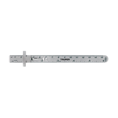 Regla 15 cm de acero inoxidable de bolsillo, Truper | RGL-15B | 101810