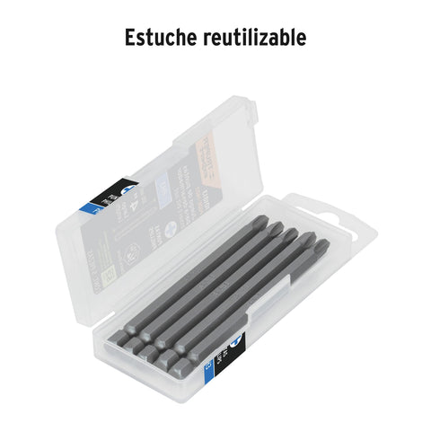 Estuche con 5 puntas de cruz PH3 largo 4', Truper Expert | PUDE-1403 | 101813