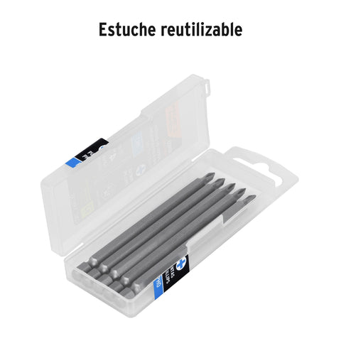 Estuche con 5 puntas de cruz PH0 largo 4', Truper Expert | PUDE-1400 | 101823