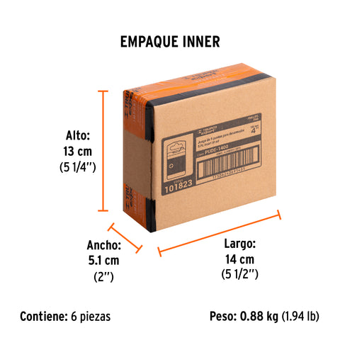Estuche con 5 puntas de cruz PH0 largo 4', Truper Expert | PUDE-1400 | 101823