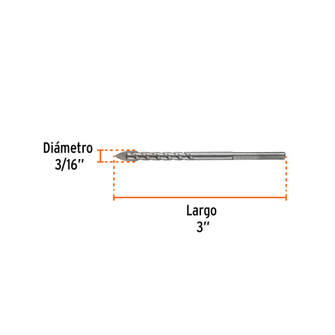 Broca para vidrio y azulejo 3/16', Truper Expert | BVI-3/16X | 101826