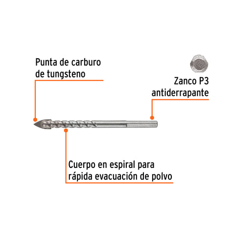 Broca para vidrio y azulejo 5/16', Truper Expert | BVI-5/16X | 101828