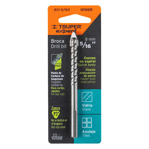 Broca para vidrio y azulejo 5/16', Truper Expert | BVI-5/16X | 101828