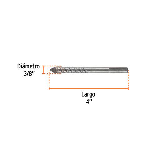 Broca para vidrio y azulejo 3/8', Truper Expert | BVI-3/8X | 101829