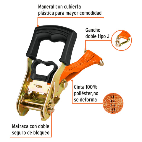 Juego de 2 sujetadores con matraca carga máxima 1500 kg | SU-1500C | 101831