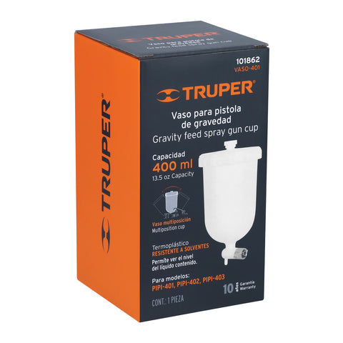 Vaso plástico de repuesto para PIPI-401/402/403, TRUPER | VASO-401 | 101862