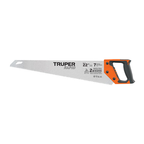 Serrucho Rapid 22', 7 DPP, mango Comfort grip, Truper | STR-22 | 101870