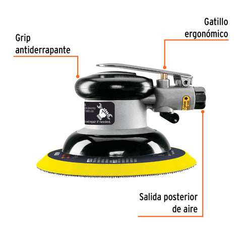 Lijadora orbital neumática industrial 6', Truper | TPN-861-2 | 101895