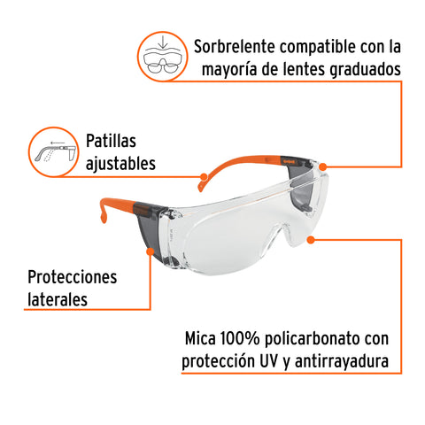 Sobrelente de seguridad claros con antiempaño, Truper Expert | LESO-X | 101954