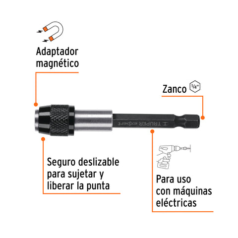 Extensión magnética 5', para puntas, cambio rápido, EXPERT | PUDE-90125 | 101964