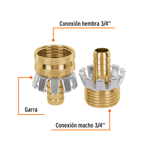 Juego de conectores 1/2' macho/hembra tipo garra de aluminio | CFM-1/2AG | 102084
