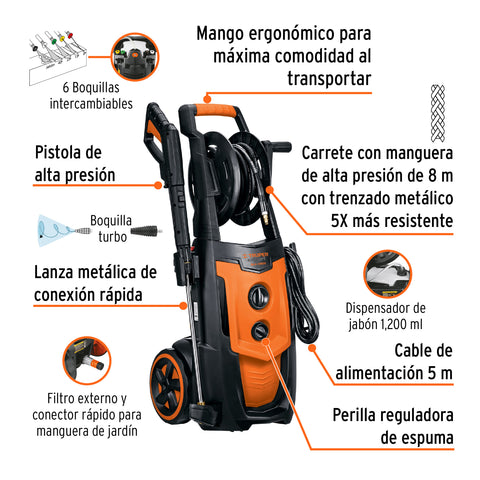 Hidrolavadora eléctrica,2000 PSI, motor de inducción, Expert | HILA-2000X | 102111