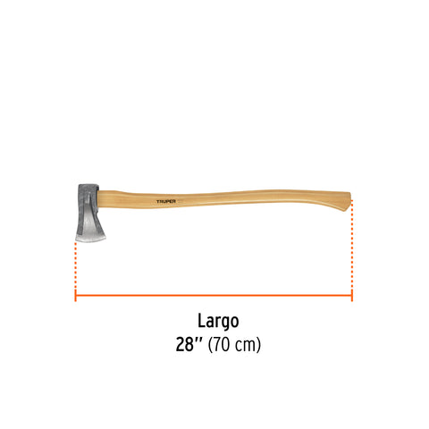 Hacha para rajar madera 2-1/4 lb, mango hickory 28', Truper | TJR-2.25M | 102207