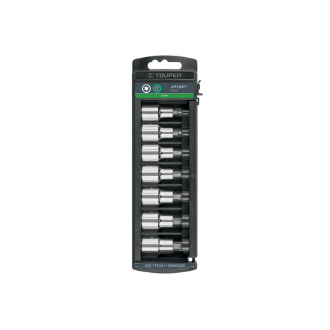 Juego de 7 dados cuadro 1/2' punta torx, Truper | JPT-1/2X7T | 102237