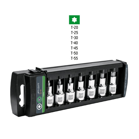Juego de 7 dados cuadro 1/2' punta torx, Truper | JPT-1/2X7T | 102237