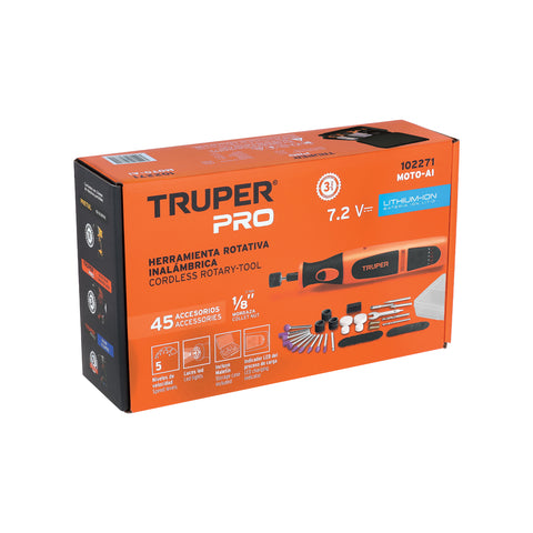 Herramienta rotativa inalámbrica 7.2V, TRUPER PRO | MOTO-AI | 102271