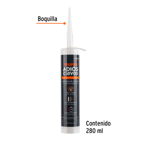 Adhesivo de montaje Adiós clavos, 420 g, Truper | ADM-420 | 102280