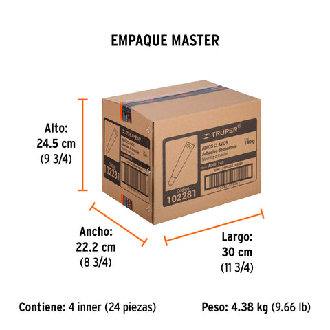 Adhesivo de montaje Adiós clavos, 140 g, Truper | ADM-140 | 102281