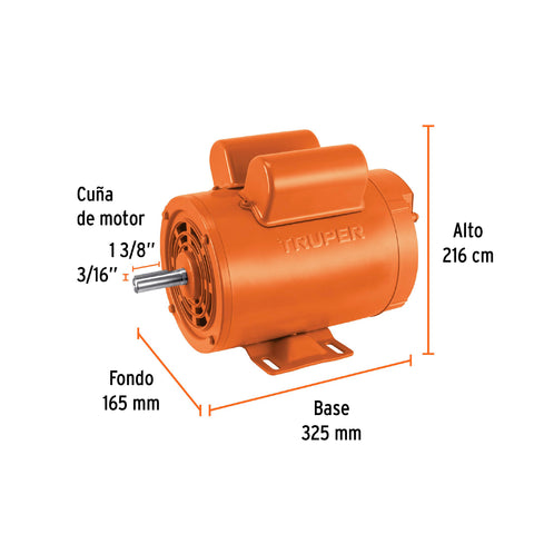 Motor eléctrico monofásico de 1 1/2 HP, baja velocidad | MOE-1-1/2B | 102306