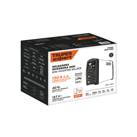 Mini soldadora inversora 130A, 127V, TRUPER | SOIN-130M | 102322