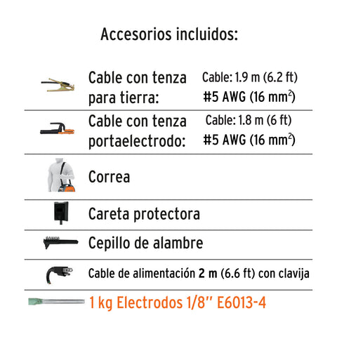 Mini soldadora inversora 130A, 127V, TRUPER | SOIN-130M | 102322