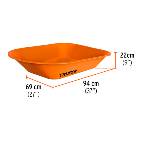 Carretilla 4.5 ft3 Imponchable, bastidor tubular, Truper | CAT-45FF | 10233