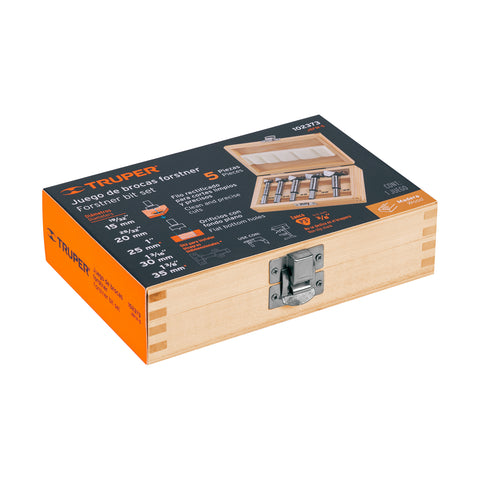 Juego de 5 brocas forstner para madera, TRUPER | JBFM-5 | 102373