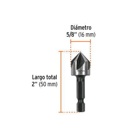Avellanador HSS cambio rápido 5/8', Truper | AV-5/8 | 102381