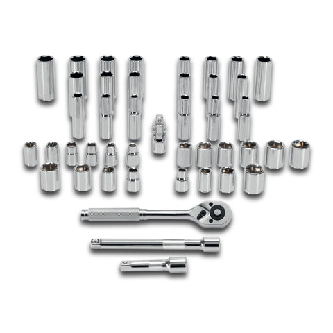 Juego de 45 herramientas cuadro 3/8' std y mm para mecánico | JD-3/8X45MP | 102410