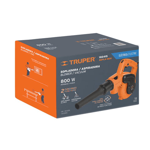Sopladora/Aspiradora eléctrica 800 W, Truper | SOPLA-800 | 102415