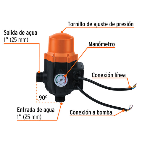 Control automático de presión de bombas para agua, 90° | CPB-90 | 102416