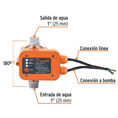 Control automático de presión de bombas para agua, 180° | CPB-180 | 102417