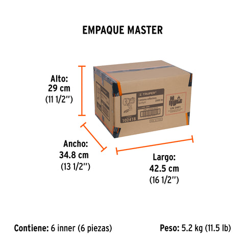 Linterna reflectora LED 2000 lm, recargable, TRUPER | LARE-2000 | 102418