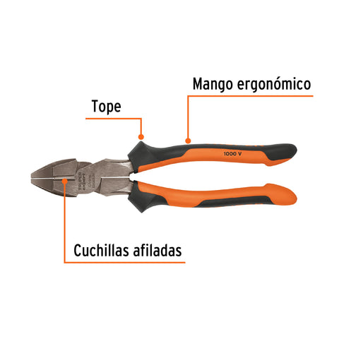 Pinza para electricista 9' alta palanca mango Comfort Grip | T211-9X | 102426