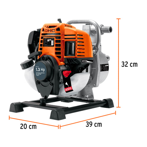 Motobomba autocebante 1'x1', gas. 1-1/3HP, agrícola, TRUPER | MOTB-14 | 102432
