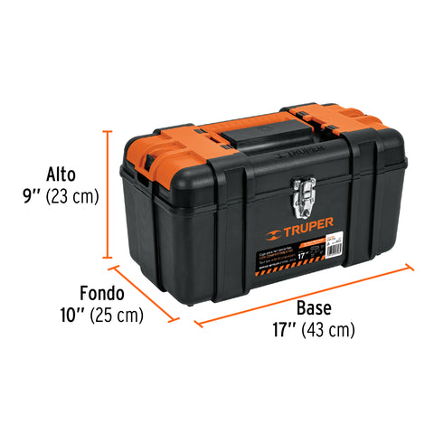Caja para herramienta 17' c/compartimentos,broches metálicos | CHP-17XC | 102434