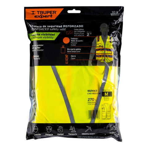 Chaleco de seguridad de alta visibilidad, verde, M, EXPERT | CHS-900V-M | 102443